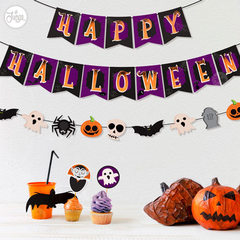 Kit Imprimible Halloween. Deco SUPER COMPLETA