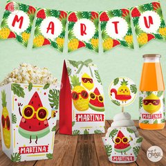 Kit Imprimible Frutas Personalizado Deco y Candy Bar. Tutti Frutti - comprar online