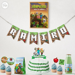 Kit Imprimible Minecraft Personalizado Deco y Candy Bar Super completa