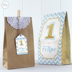 Kit Celeste y Glitter dorado Imprimible Personalizado