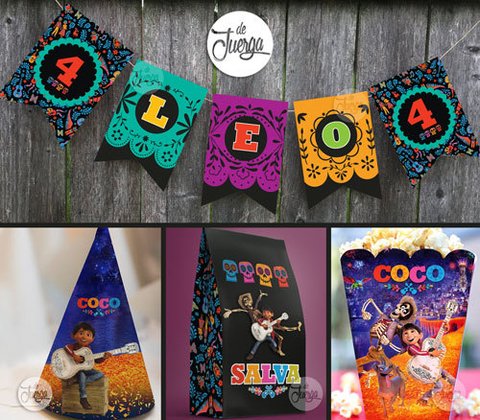 Kit Imprimible Coco Personalizado Candy Bar Y Decoración