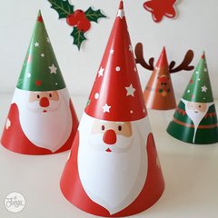 Santa Claus y ayudantes conos Imprimible. Decoración Navidad en internet