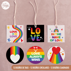 Kit Imprimible Tags y Etiquetas LGBT - LOVE - comprar online