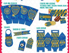 Imagen de Kit Imprimible Boca Juniors Cumple Candy Texto Editable