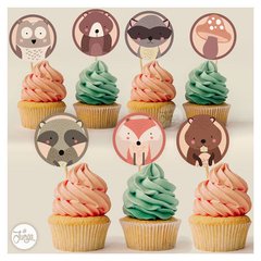 Toppers Animales del bosque Imprimibles para Tortas y Cupcakes