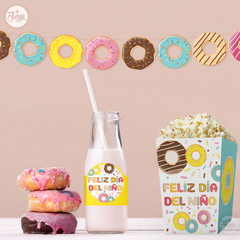 Kit Imprimible Día del Niño Donas. Deco Super completa Donuts - comprar online