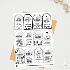 Kit Imprimible Emprendedores Tags Etiquetas Con Tu Logo - comprar online