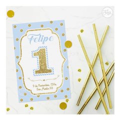 Kit Celeste y Glitter dorado Imprimible Personalizado - tienda online