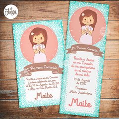 Imagen de Kit Imprimible Comunion Nena Candy Bar Y Deco Personalizado