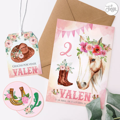 Kit Imprimible Cowgirl - Vaquera - Personalizado Deco y Candy Bar Super completa