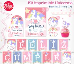 Kit Unicornio Candy Y Deco Personalizado para imprimir - comprar online