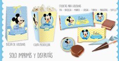 Kit Mickey Baby Candy Bar Bebé Personalizado Cumpleaños, Bautismo