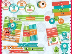 Kit Imprimible Pequeño Monstruo Nombre Editable Candy Cumple en internet