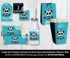 Kit Imprimible Oso Panda - Deco y Candy Bar • PERSONALIZADO