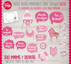 Photo Booth Baby Shower Nena. Props Imprimibles en internet