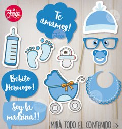 Photo Booth Baby Shower Nene. Props Imprimibles - comprar online