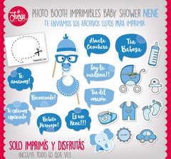 Photo Booth Baby Shower Nene. Props Imprimibles en internet