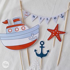 Imagen de Kit Náutico Marinero Barcos Deco y Candy Bar Imprimible Personalizado