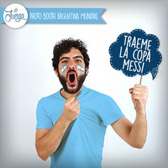 Photo Booth Argentina Mundial Frases Props Imprimible Futbol - comprar online