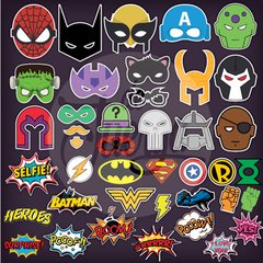 Photo Booth Super Heroes. Batman, Spiderman, Capitan America ... Props y Antifaz. Para Imprimir - De Juerga Eventos