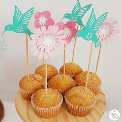 Topper Flores Cupcakes x10u en internet