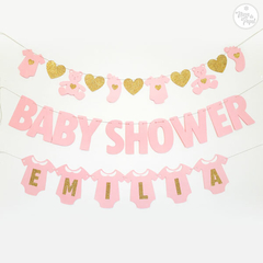 Trio Guirnaldas Baby Shower Personalizada con Nombre