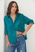 Camisa Emilia flores verde - comprar online