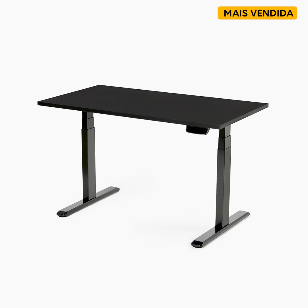 foto do suporte de gabinete mini slikdesk com um gabinete preto em um fundo cinza claro