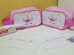 Kit higiene personalizado no tema unicórnio lembrancinha para festa infantil - Festa das Lembrancinhas