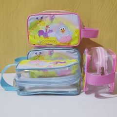 Necessaire estojo com lateral transparente - Galinha Pintadinha lembrancinha para festa infantil - Festa das Lembrancinhas