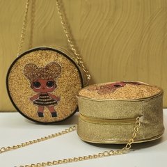 Bolsa de Glitter com alça de corrente - Lembrancinha tema LOL