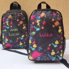 Mochila no tema Neon  lembrancinha para festa de aniversário