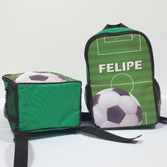 Mochila no tema Futebol lembrancinha para festa de aniversário