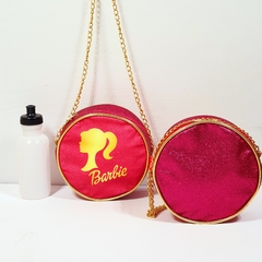 Bolsa de Glitter com alça de corrente  Barbie lembrancinha para festa de aniversário