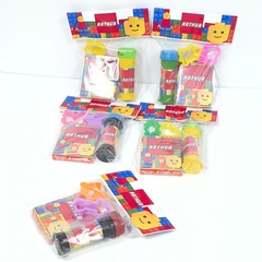 Kit massinha e bolinha de sabão personalizado lembrancinha para festa infantil tem Lego - comprar online