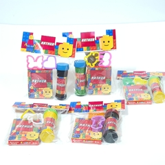 Kit massinha e bolinha de sabão personalizado lembrancinha para festa infantil tem Lego - loja online