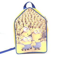 Mochila em formato casinha tema Minnions lembrancinha para festa de aniversário