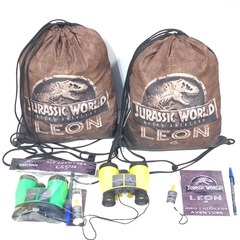 Sacochila + kit aventura no tema Jurassic Park lembrancinha festa - loja online