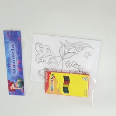 kit bloquinho A Pequena Sereia para colorir lembrancinha para festa infantil - Festa das Lembrancinhas