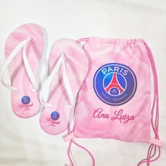 Kit sacochila+Chinelo para lembrancinha no tema Paris Saint Germain na internet