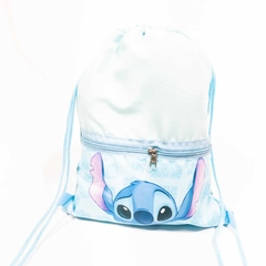 Sacochila com bolso no tema Stitch para lembrancinha na internet