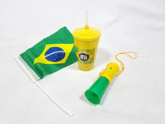Kit pipoca torcedor copo - brinde para Copa do mundo e lembrancinhas tema Brasil na internet