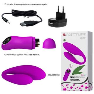 VIBRADOR PARA CASAL RECARREGÁVEL 30 VELOCIDADES PRETTY LOVE CHAD