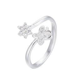 ANILLO MARIPOSA Y FLOR (PLATA 925)