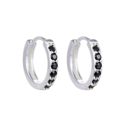 ARGOLLITAS CLASICAS CUBIC NEGRO 14MM (PLATA 925)