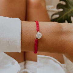 PULSERA ROYAL RED (MACRAME- CRISTAL Y PLATA 925)