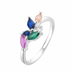 ANILLO HOJAS MULTICOLOR (PLATA 925)