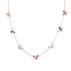 COLGANTE MARIPOSAS MULTICOLOR 35-40cm (PLATA ROSE) - comprar online