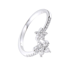 ANILLO FLORES CUBIC REGULABLE (PLATA 925)