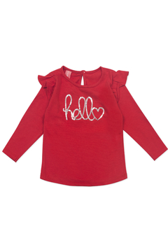 Remera Hello lentejuelas - Rojo